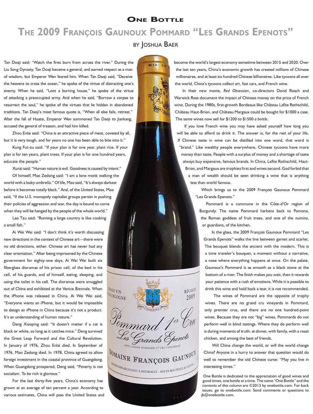 2009 François Gaunoux Pommard Les Grands Epenots