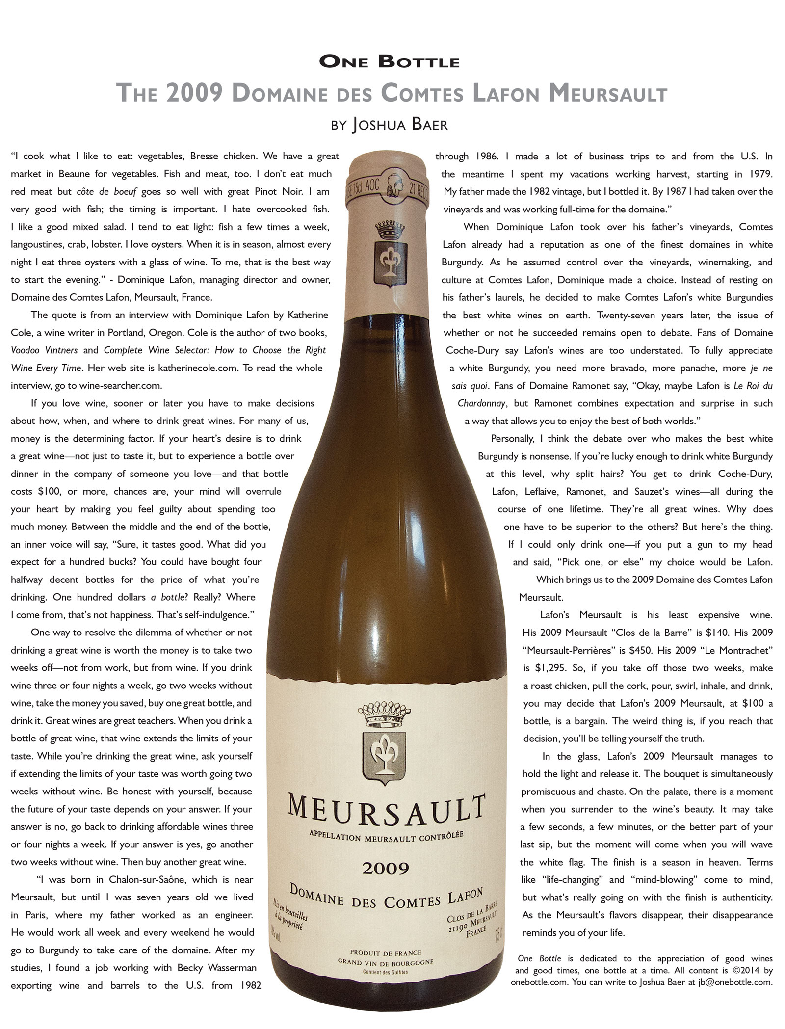 2009 Domaine de Comtes Lafon Mersault