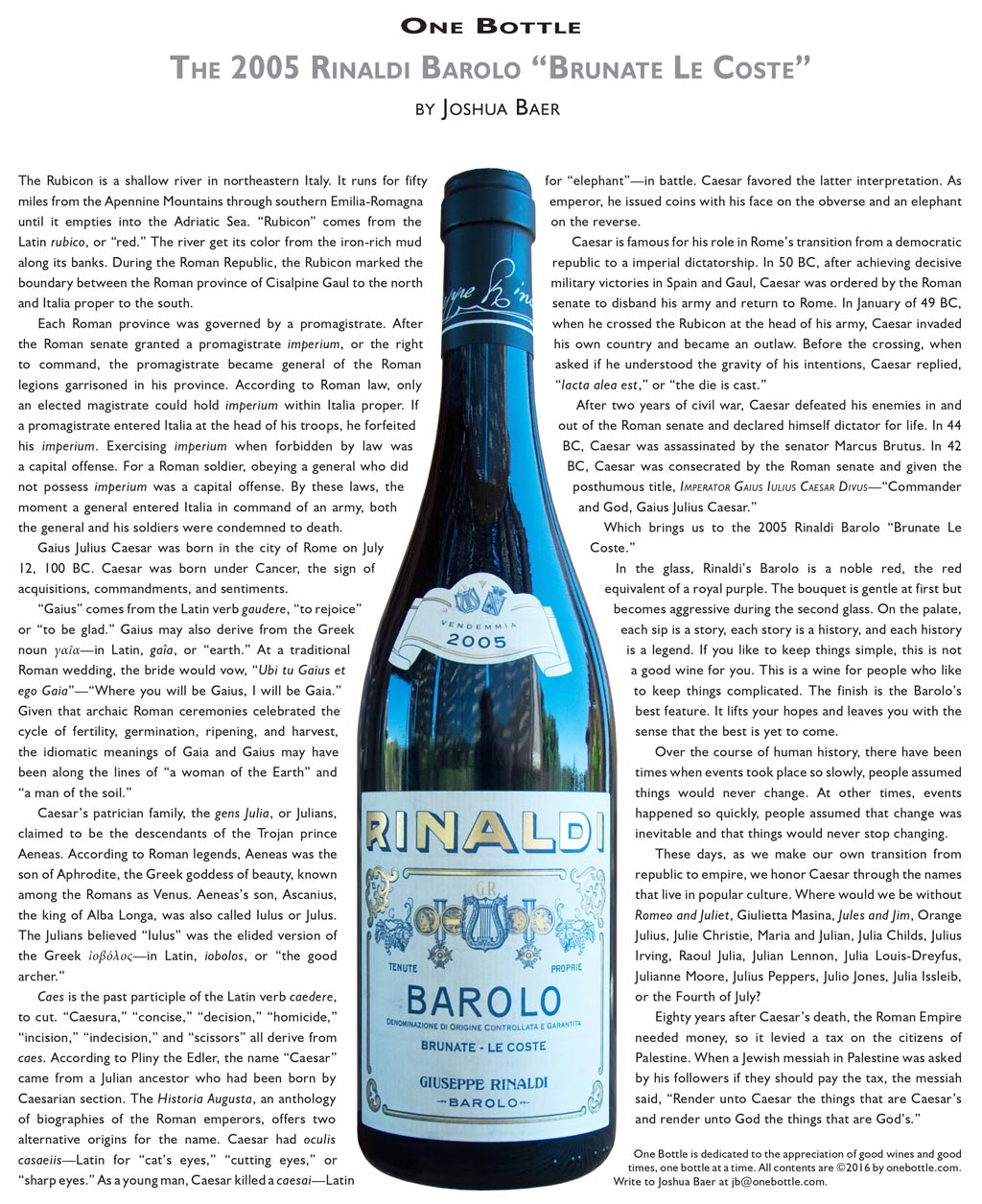 2005 Rinaldi Barolo Brunate Le Coste